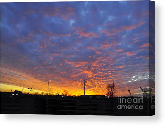 Red Sky Canvas Print featuring the photograph Sky on Fire by Dejan Jovanovic