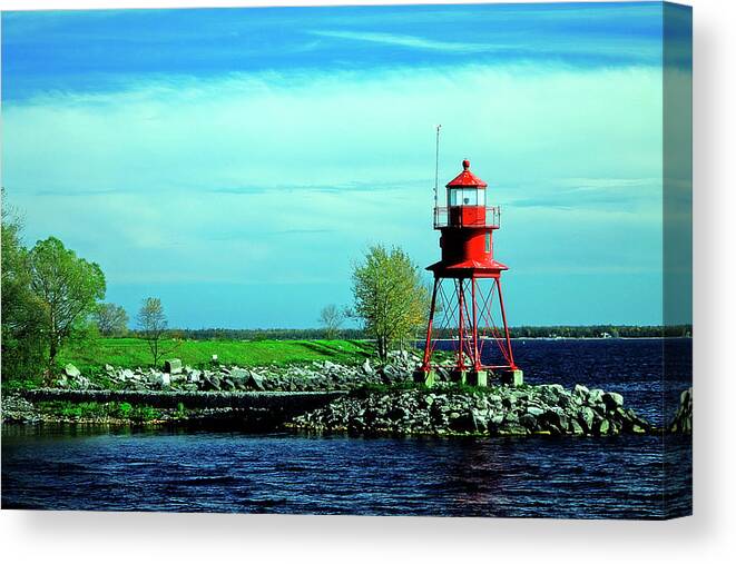 Hovind Canvas Print featuring the photograph Small Alpena Lighthouse by Scott Hovind