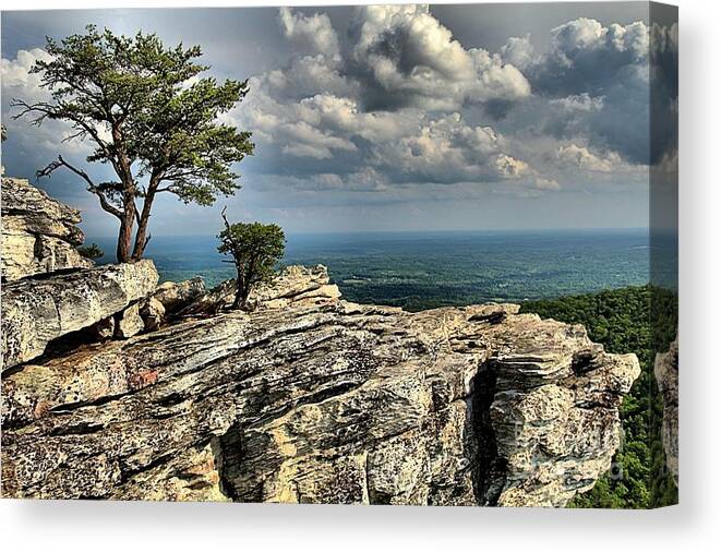 Hanging Rock State Park Canvas Print featuring the photograph Smiling In The Sky by Adam Jewell