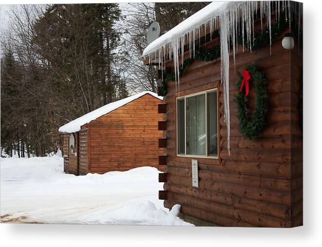 Christmas Canvas Print featuring the photograph Snow Covered General Store by Ann Murphy