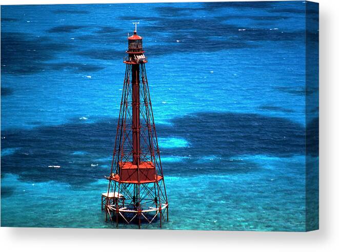 Sombrero Key Canvas Print featuring the photograph Sombrero Key Lighthouse by Skip Willits