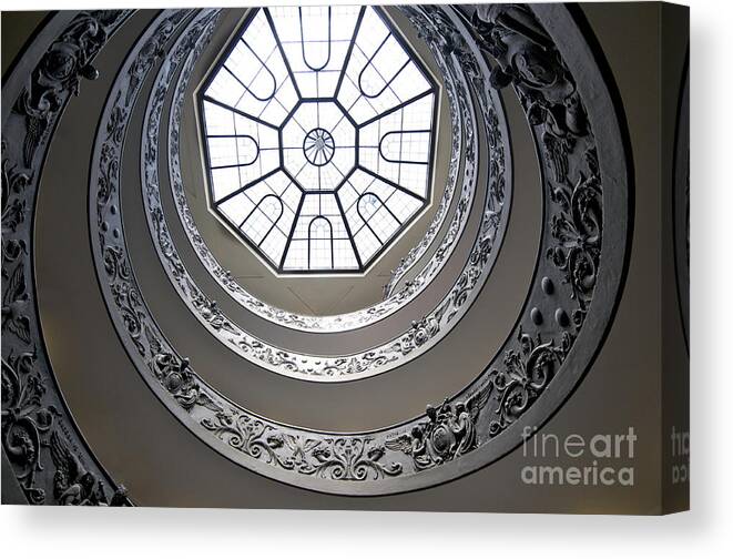 Worth Canvas Print featuring the photograph Spiral staircase in the Vatican Museums by Bernard Jaubert