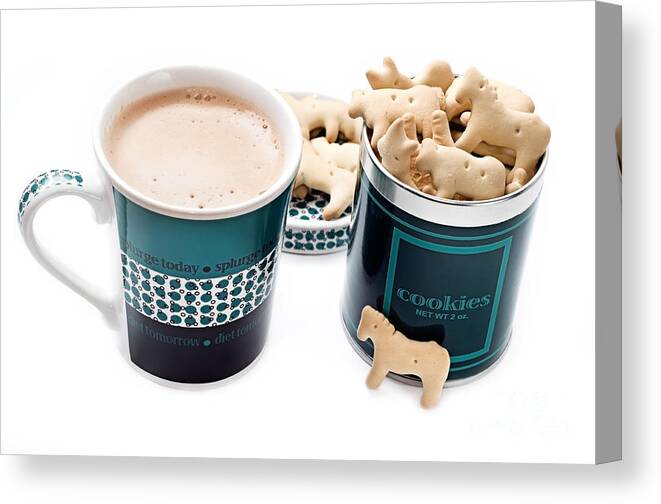 Cup Hot Cocoa Canvas Print featuring the photograph Splurge Today Diet Tomorrow by Andee Design