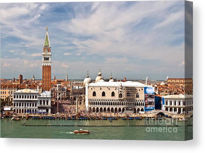 Rowing Canvas Print featuring the photograph St. Marks Square Venice by Jim Chamberlain