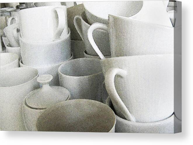 White Cups Canvas Print featuring the photograph Stacked Up by Rich Franco