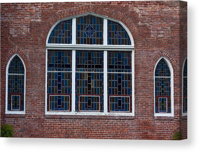Architectural Features Canvas Print featuring the photograph Stained Glass at St Paul by Ed Gleichman