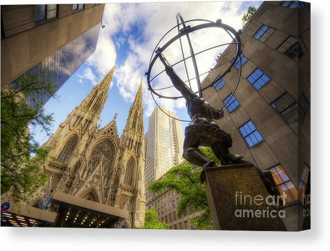 Art Canvas Print featuring the photograph Statue And Spires by Yhun Suarez