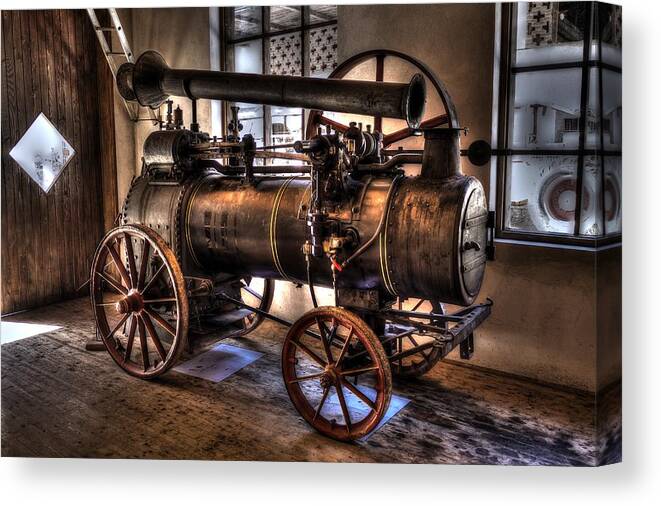 Steam Canvas Print featuring the photograph Steam engine by Ivan Slosar