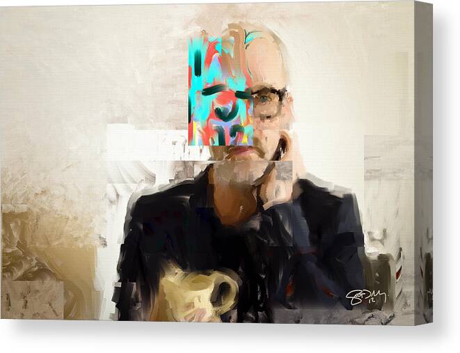 Michael Stipe Canvas Print featuring the painting Stipe by Scott Melby