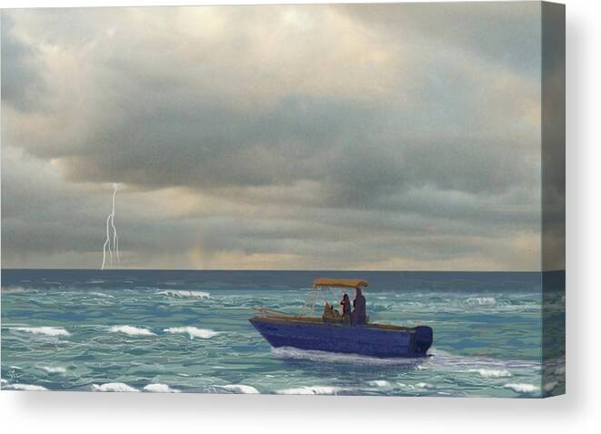 Storm's Coming Canvas Print featuring the digital art Storm's Coming by Tony Rodriguez