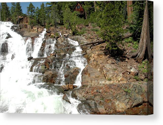 Usa Canvas Print featuring the photograph Streaming Glen Alpine Falls by LeeAnn McLaneGoetz McLaneGoetzStudioLLCcom