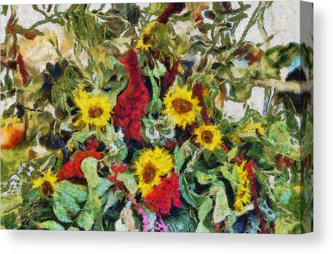 Sunflowers Canvas Print featuring the photograph Sunflowers by Richard Lee