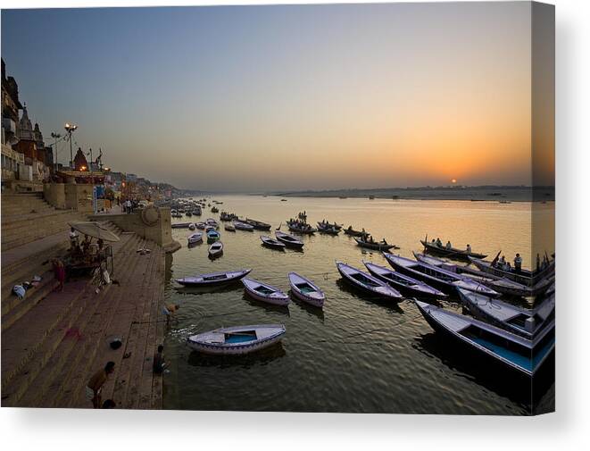 Sunrise Canvas Print featuring the photograph Sunrise at Ganges River by Ng Hock How