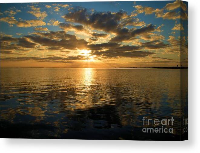 North Carolina Outer Banks Canvas Print featuring the photograph Sunrise At The Banks by Adam Jewell