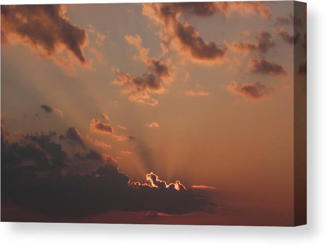 Sunrise Canvas Print featuring the photograph Sunrise In The Clouds by Kim Galluzzo Wozniak