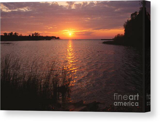 Bronstein Canvas Print featuring the photograph Sunset on Eagle Harbor by Sandra Bronstein