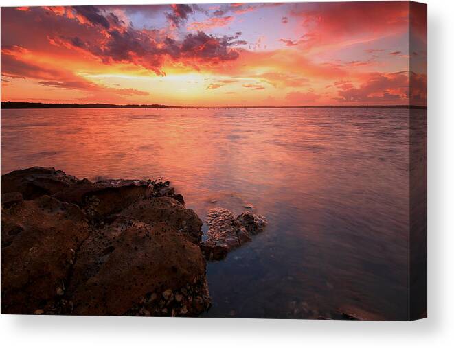 Sunset Canvas Print featuring the photograph Swan Bay Sunset 2 by Paul Svensen