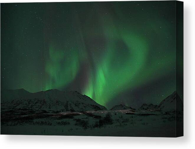 Sam Amato Canvas Print featuring the photograph Swirling Northern Lights by Sam Amato
