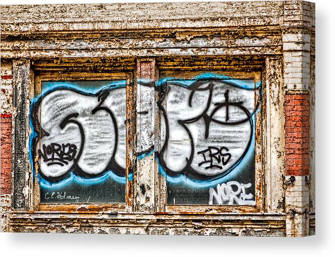 Window Canvas Print featuring the photograph Tagged Window by Christopher Holmes