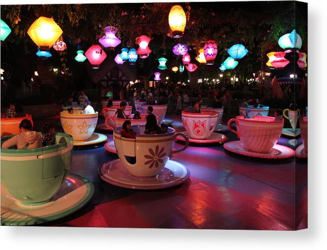 Disneyland Canvas Print featuring the photograph Tea Cups by Caroline Lomeli