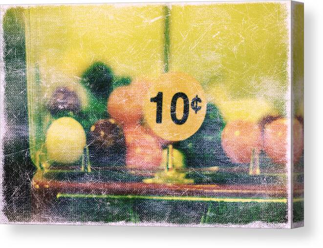Candy Machine Canvas Print featuring the photograph Ten cent candy by Toni Hopper