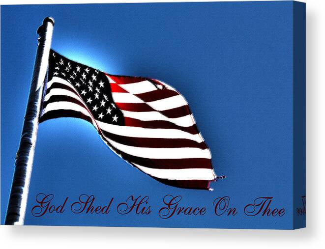 American Canvas Print featuring the photograph The American Flag by Barbara Dean