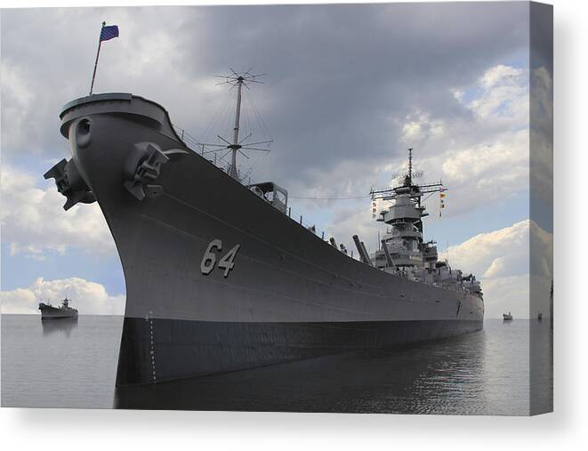 Battleship Canvas Print featuring the photograph The Calm Before the Storm by Mike McGlothlen