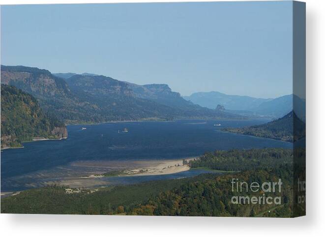 Columbia River Canvas Print featuring the photograph The Columbia River Gorge by Charles Robinson