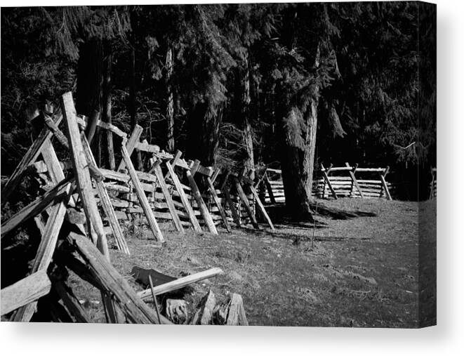 Fort Nisqually Canvas Print featuring the photograph The Fence Line at Fort Nisqually by David Patterson