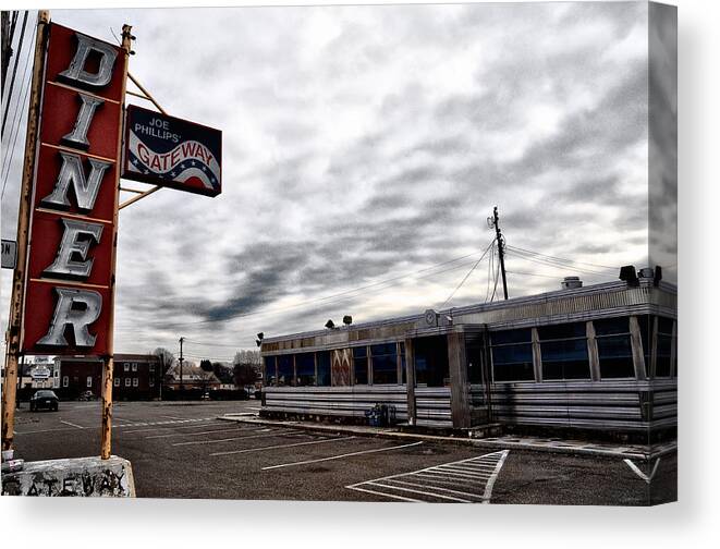 The Gateway Diner - Trooper Pa Canvas Print featuring the photograph The Gateway Diner - Trooper Pa by Bill Cannon