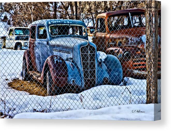 Cars Canvas Print featuring the photograph The Winter of Existence by Christopher Holmes