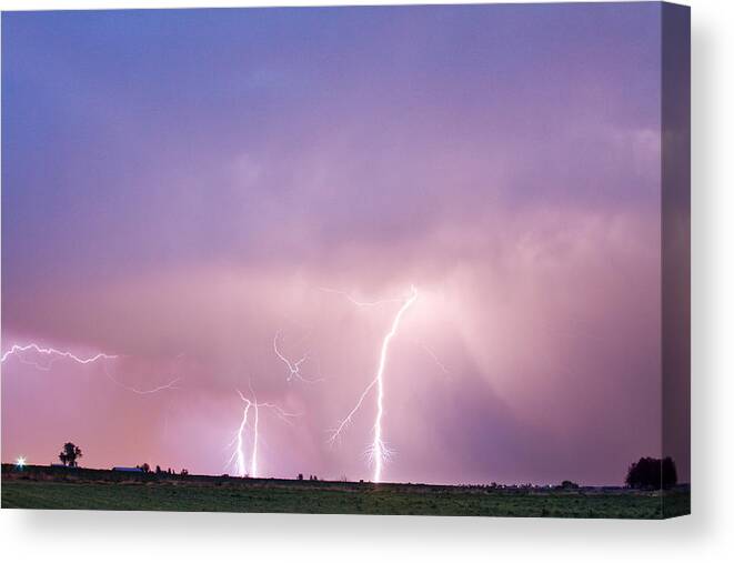Lightning Canvas Print featuring the photograph Thunderstorm on the Plains by James BO Insogna