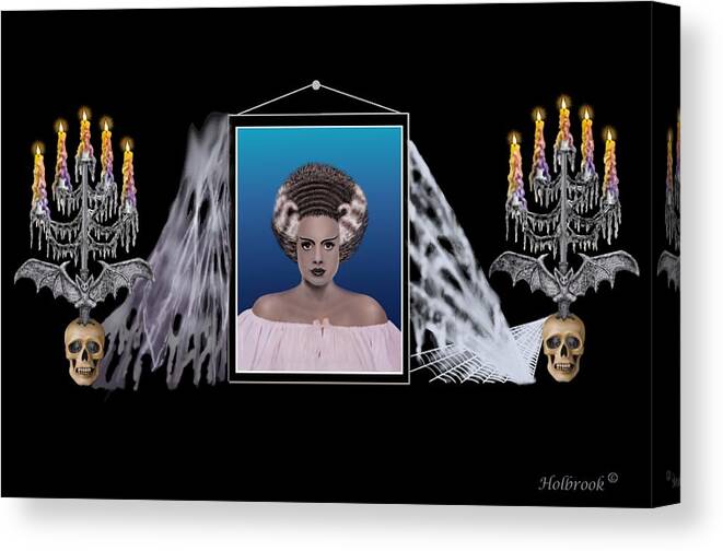 Bride Canvas Print featuring the digital art To Frankie with Love by Glenn Holbrook