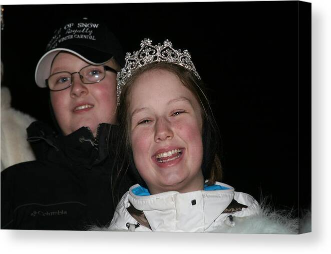 St. Paul Winter Carnival Canvas Print featuring the photograph Torchlight Parade by Laurie Prentice