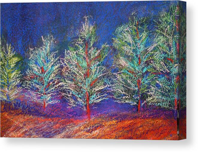 Landscape Canvas Print featuring the painting Tree Line by Karin Eisermann