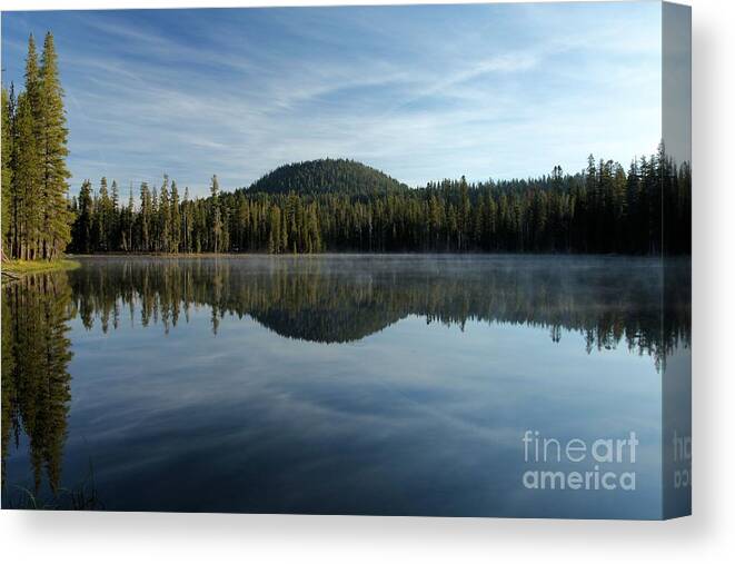 Summit Lake Canvas Print featuring the photograph Trees On The Edge by Adam Jewell