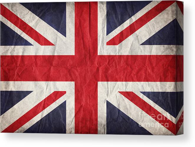 Aged Canvas Print featuring the photograph Vintage paper Union Jack by Jane Rix