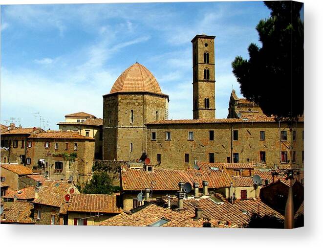 Italy Canvas Print featuring the photograph Volterra Skyline by Carla Parris