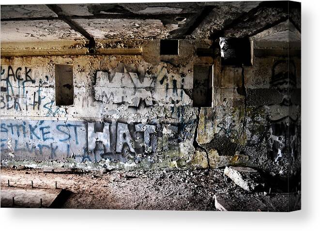 Abandoned Canvas Print featuring the photograph Wall of Hate by Matt Hanson