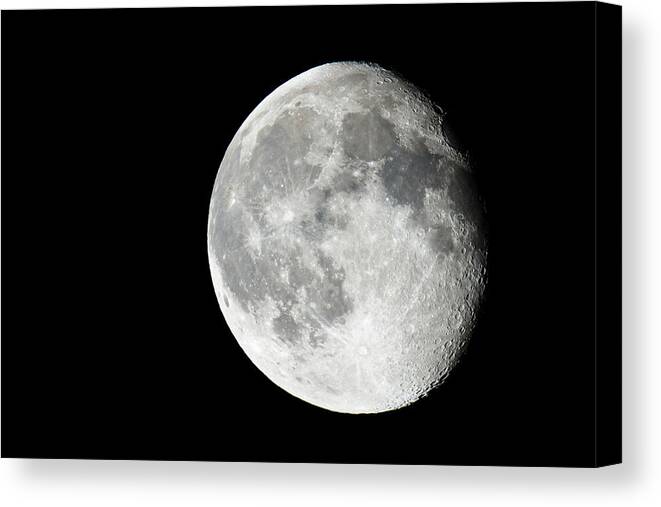 Moon Canvas Print featuring the photograph Waning Gibbous by Adam Pender