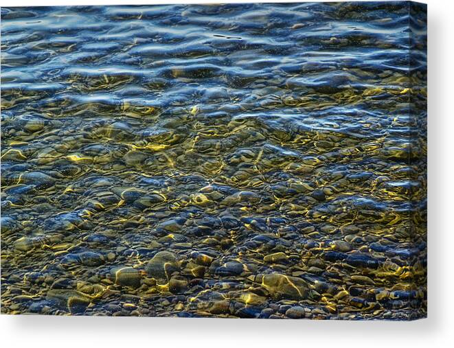 Art Canvas Print featuring the photograph Water Ripples and Reflections on Lake Huron by Randall Nyhof