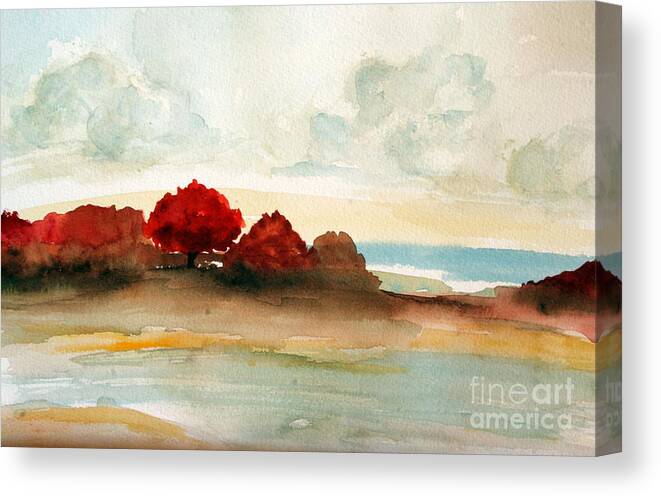 Paintings Canvas Print featuring the painting Watercolor bay by Julie Lueders 