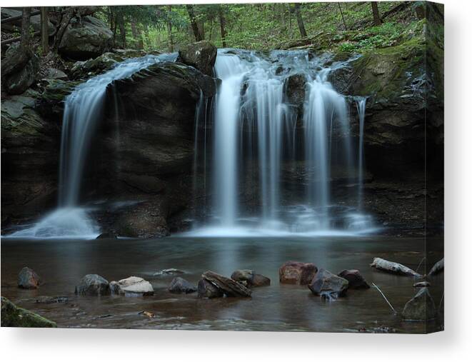 Waterfall Canvas Print featuring the photograph Waterfall On Flat Fork by Daniel Reed