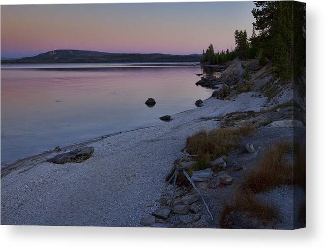 Sunset Canvas Print featuring the photograph West Thumb Sunset by Mark Harrington