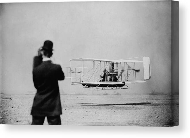History Canvas Print featuring the photograph Wilbur Wright 1867-1912 Takes by Everett