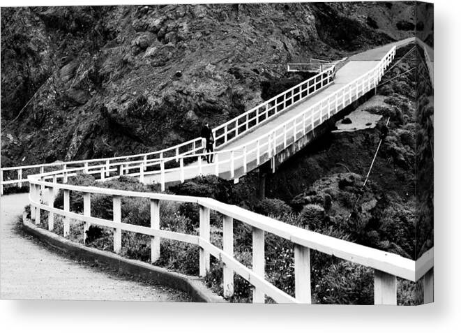 Black And White Canvas Print featuring the photograph Winding Pass by Matt Hanson