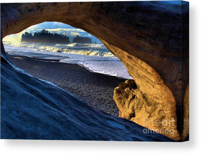 Rialto Beach Canvas Print featuring the photograph Window To The Sea by Adam Jewell