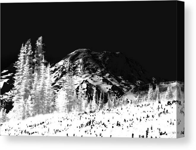 Mount Rainier Canvas Print featuring the photograph Winter Sunrise on Mount Rainier by David Patterson