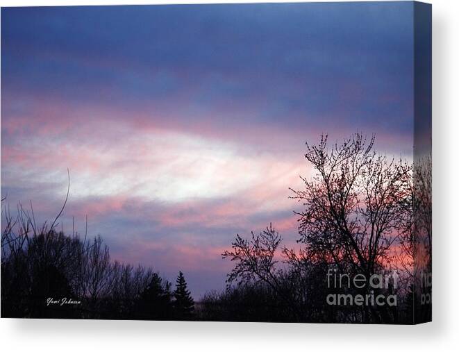 Sunset Canvas Print featuring the photograph Winter Sunset by Yumi Johnson