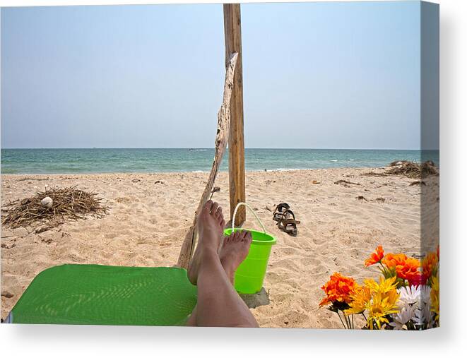 Beach Canvas Print featuring the photograph Wish You Were Here by Betsy Knapp
